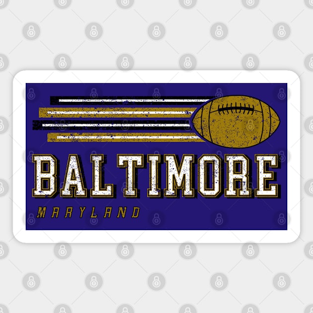 Baltimore Football Retro Vintage Stripes Magnet by Ruffeli